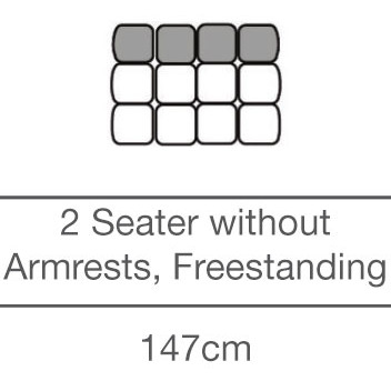 Kingsley 2 Seater without Armrests - Free-Standing (147cm) by 3C Candy Kingsley 2 Seater without Armrests - Free-Standing (147cm) by 3C Candy