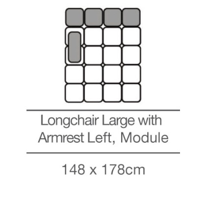 Kingsley Longchair Large with Armrest - Left - Module (148cm x 178cm) by 3C Candy Kingsley Longchair Large with Armrest - Left - Module (148cm x 178cm) by 3C Candy