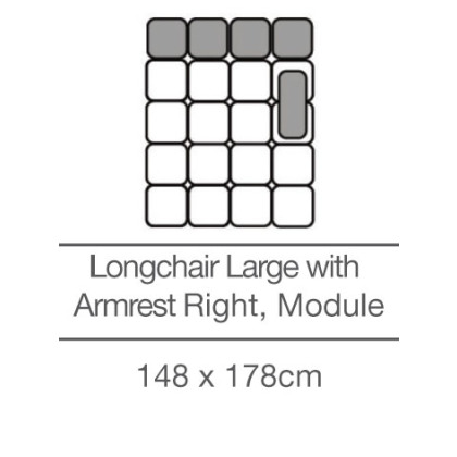 Kingsley Longchair Large with Armrest - Right - Module (148cm x 178cm) by 3C Candy Kingsley Longchair Large with Armrest - Right - Module (148cm x 178cm) by 3C Candy