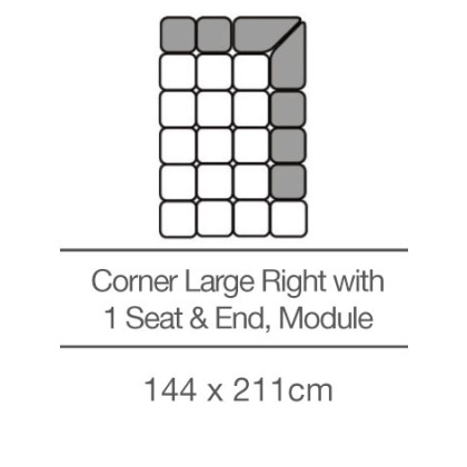 Kingsley Corner Element Large with 1 Seat and End - Right - Module (144 cm x 211cm) by 3C Candy Kingsley Corner Element Large with 1 Seat and End - Right - Module (144 cm x 211cm) by 3C Candy