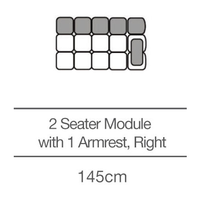 Kingsley 2 Seater Module with Armrest - Right (145cm) by 3C Candy Kingsley 2 Seater Module with Armrest - Right (145cm) by 3C Candy