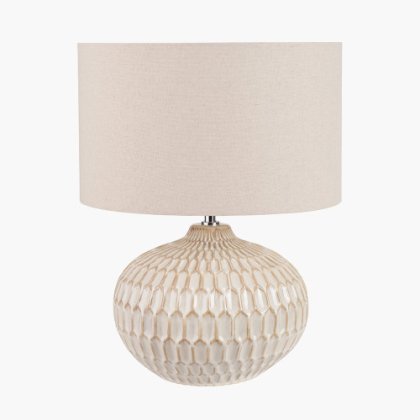 Cassius Warm White Textured Glazed Lamp Cassius Warm White Textured Glazed Lamp