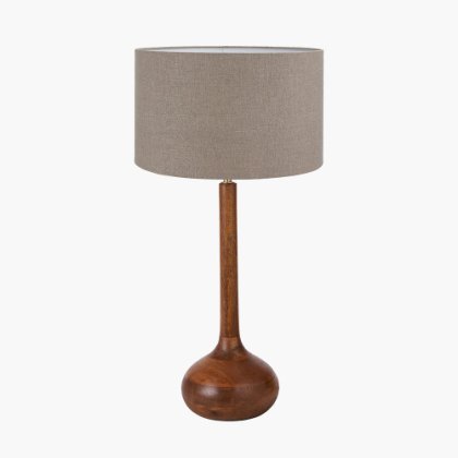 Toma Oiled Wood Tall Neck Table Lamp Toma Oiled Wood Tall Neck Table Lamp