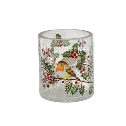 Robin & Holly Tealight 7cm Robin & Holly Tealight 7cm