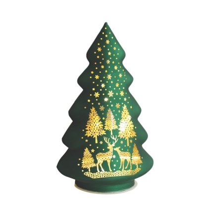 LED Glass Tree Green 19cm LED Glass Tree Green 19cm