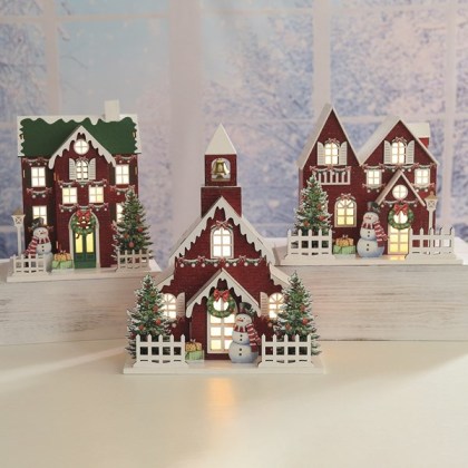 LED Christmas Church Road 24 x 30cms LED Christmas Church Road 24 x 30cms