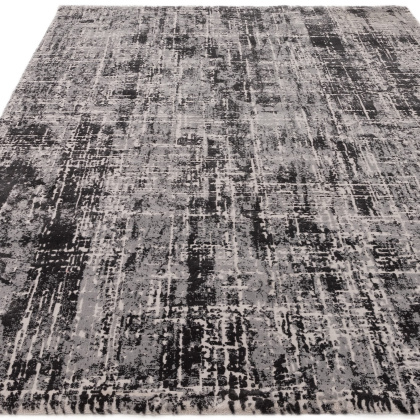 Kuza Abstract Black Rug by Asiatic Kuza Abstract Black Rug by Asiatic