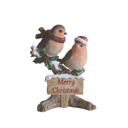 Merry Xmas Robins 12cm Merry Xmas Robins 12cm