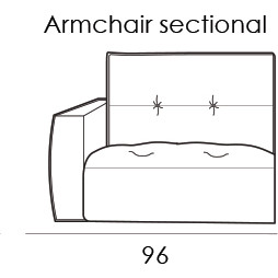 Gravina Armchair Section Left - Slim Arm Version (96cm) by Italia Living Gravina Armchair Section Left - Slim Arm Version (96cm) by Italia Living