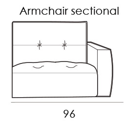 Gravina Armchair Section Right - Slim Arm Version (108cm) by Italia Living Gravina Armchair Section Right - Slim Arm Version (108cm) by Italia Living