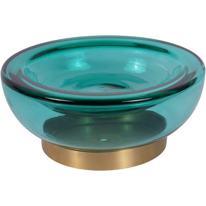 Jorum Glass Bowl With Brass Detail Jorum Glass Bowl With Brass Detail