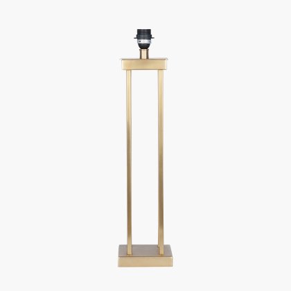 Satin Brass Metal Column Table Lamp With Lino 45cms Lampshade Satin Brass Metal Column Table Lamp With Lino 45cms Lampshade