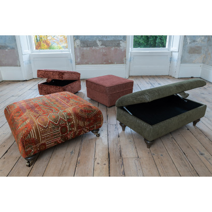 Darcey Legged Ottoman Stool by Alstons Darcey Legged Ottoman Stool by Alstons