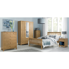 Atlanta Oak High Footend Bedframe (4 Sizes Available) by Bentley Designs