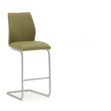 Pair of Elis Bar Stools (Olive & Chrome) Pair of Elis Bar Stools (Olive & Chrome)