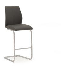 Pair of Elis Bar Stools (Grey & Chrome) Pair of Elis Bar Stools (Grey & Chrome)