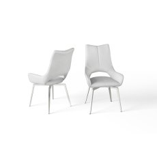 Spinello White Faux Leather Dining Chairs (Set of 2) Spinello White Faux Leather Dining Chairs (Set of 2)