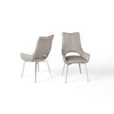 Spinello Taupe Faux Leather Dining Chairs (Set of 2) Spinello Taupe Faux Leather Dining Chairs (Set of 2)