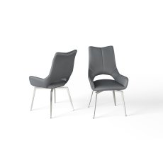 Spinello Grey Faux Leather Dining Chairs (Set of 2) Spinello Grey Faux Leather Dining Chairs (Set of 2)