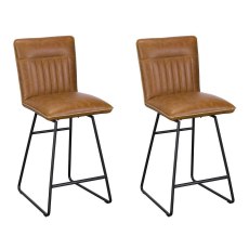 Pair of Cooper Bar Stools (Tan) Pair of Cooper Bar Stools (Tan)