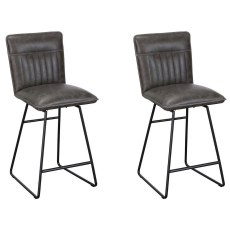 Pair of Cooper Bar Stools (Grey) Pair of Cooper Bar Stools (Grey)