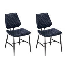 Pair of Dalton Dining Chairs (Dark Blue) Pair of Dalton Dining Chairs (Dark Blue)