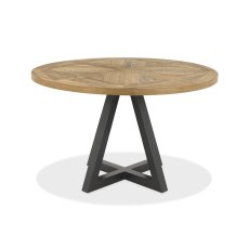 Indus Rustic Oak 125cm Circular Dining Table by Bentley Designs Indus Rustic Oak 125cm Circular Dining Table by Bentley Designs