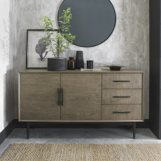 Vintage Weathered Oak Wide Sideboard