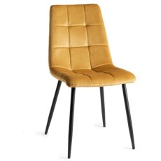 Pair of Loft Dining Chairs (Mustard Velvet) by Bentley Designs Pair of Loft Dining Chairs (Mustard Velvet) by Bentley Designs