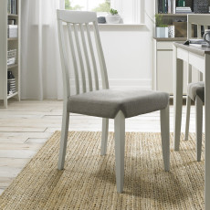 Bergen Grey Washed Slat Back Chair - Titanium Fabric (Sold in Pairs) by Bentley Designs Bergen Grey Washed Slat Back Chair - Titanium Fabric (Sold in Pairs) by Bentley Designs