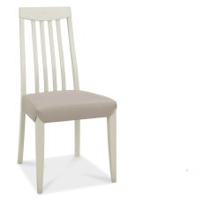 Bergen Grey Washed Slat Back Chair - Grey Bonded Leather (Sold in Pairs) by Bentley Designs Bergen Grey Washed Slat Back Chair - Grey Bonded Leather (Sold in Pairs) by Bentley Designs