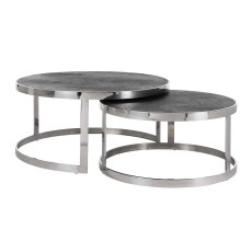 Blackbone Nest of 2 Coffee Tables (Silver Collection) by Richmond Interiors Blackbone Nest of 2 Coffee Tables (Silver Collection) by Richmond Interiors