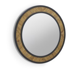 Ellipse Rustic Oak Round Wall Mirror by Bentley Designs Ellipse Rustic Oak Round Wall Mirror by Bentley Designs