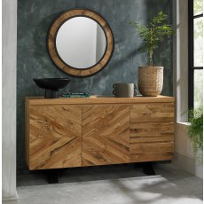 Ellipse Rustic Oak Wide Sideboard by Bentley Designs Ellipse Rustic Oak Wide Sideboard by Bentley Designs