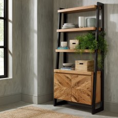 Ellipse Rustic Oak Open Display Unit by Bentley Designs Ellipse Rustic Oak Open Display Unit by Bentley Designs