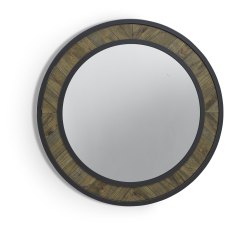 Ellipse Fumed Oak Round Wall Mirror by Bentley Designs Ellipse Fumed Oak Round Wall Mirror by Bentley Designs