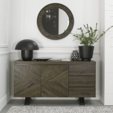 Ellipse Fumed Oak Wide Sideboard by Bentley Designs Ellipse Fumed Oak Wide Sideboard by Bentley Designs