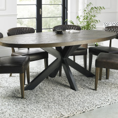 Ellipse Fumed Oak 6 Seater Oval Dining Table by Bentley Designs Ellipse Fumed Oak 6 Seater Oval Dining Table by Bentley Designs