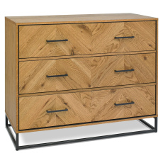 Riva Rustic Oak 3 Drawer Chest by Bentley Designs Riva Rustic Oak 3 Drawer Chest by Bentley Designs