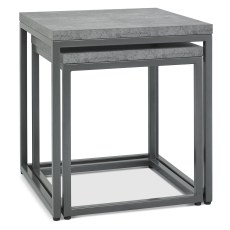 Renzo Zinc & Dark Grey Nest of Tables by Bentley Designs