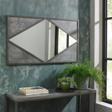 Renzo Zinc & Dark Grey Landscape Wall Mirror by Bentley Designs Renzo Zinc & Dark Grey Landscape Wall Mirror by Bentley Designs