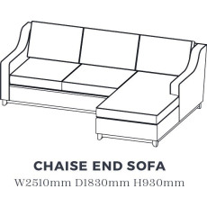 Georgia Chaise End Sofa (LHF) by Meridian Upholstery