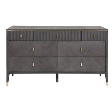 Leotta 7 Drawer Wide Chest (Ebony) with Ribbed Top Drawers by Vida Living Leotta 7 Drawer Wide Chest (Ebony) with Ribbed Top Drawers by Vida Living