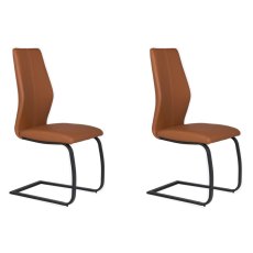 Pair of Vista Dining Chairs (Tan Faux Leather) Pair of Vista Dining Chairs (Tan Faux Leather)