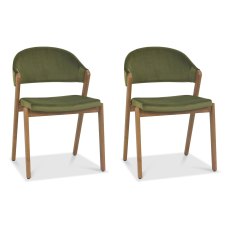 Pair of Regent Rustic Oak Dining Chairs (Cedar Velvet) by Bentley Designs Pair of Regent Rustic Oak Dining Chairs (Cedar Velvet) by Bentley Designs