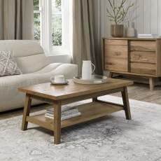 Regent Rustic Oak Coffee Table by Bentley Designs