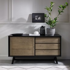 Regent Weathered Oak & Peppercorn Narrow Sideboard by Bentley Designs Regent Weathered Oak & Peppercorn Narrow Sideboard by Bentley Designs