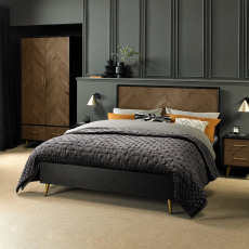 Sienna Fumed Oak & Peppercorn 150cm Kingsize Panel Bedstead by Bentley Designs Sienna Fumed Oak & Peppercorn 150cm Kingsize Panel Bedstead by Bentley Designs