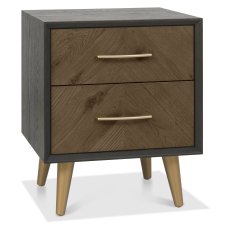 Sienna Fumed Oak & Peppercorn 2 Drawer Nightstand by Bentley Designs