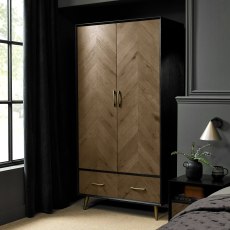 Sienna Fumed Oak & Peppercorn Double Wardrobe by Bentley Designs Sienna Fumed Oak & Peppercorn Double Wardrobe by Bentley Designs